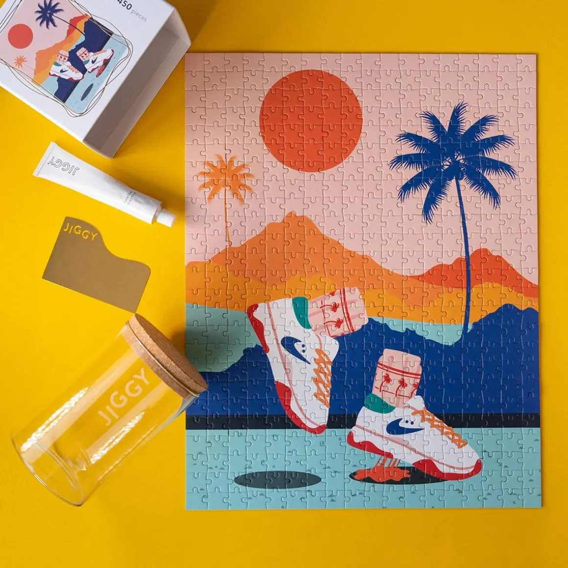 Jiggy 450pc Puzzle + Glue Kit - Cali Views by Domonique Brown