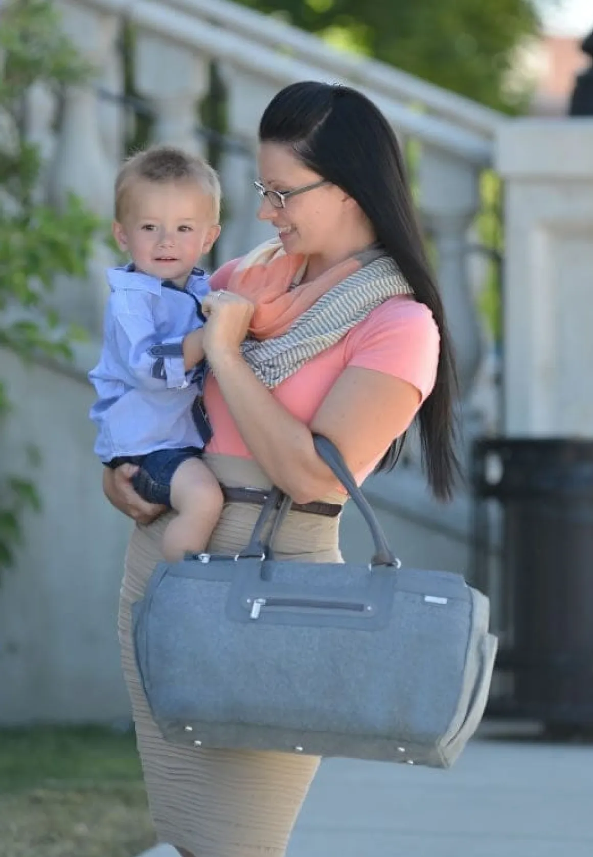 JJ Cole Parker Diaper Bag - Gray Heather