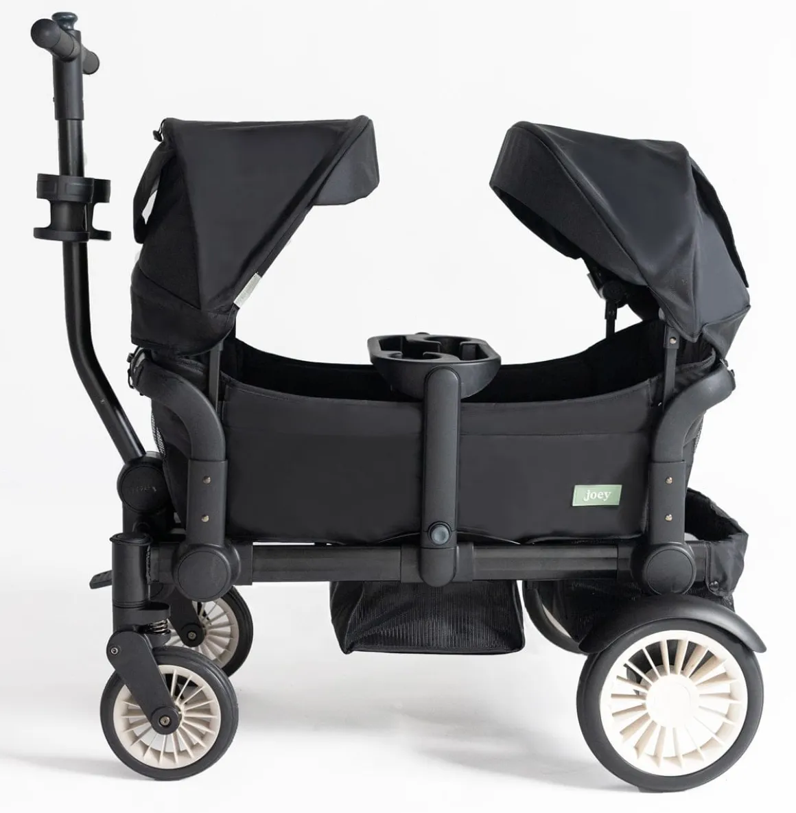 Joey (2 Seater) Stroller Wagon with 2 Canopies - Black