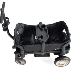 Joey (2 Seater) Stroller Wagon with 2 Canopies - Black
