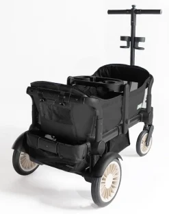 Joey (2 Seater) Stroller Wagon with 2 Canopies - Black