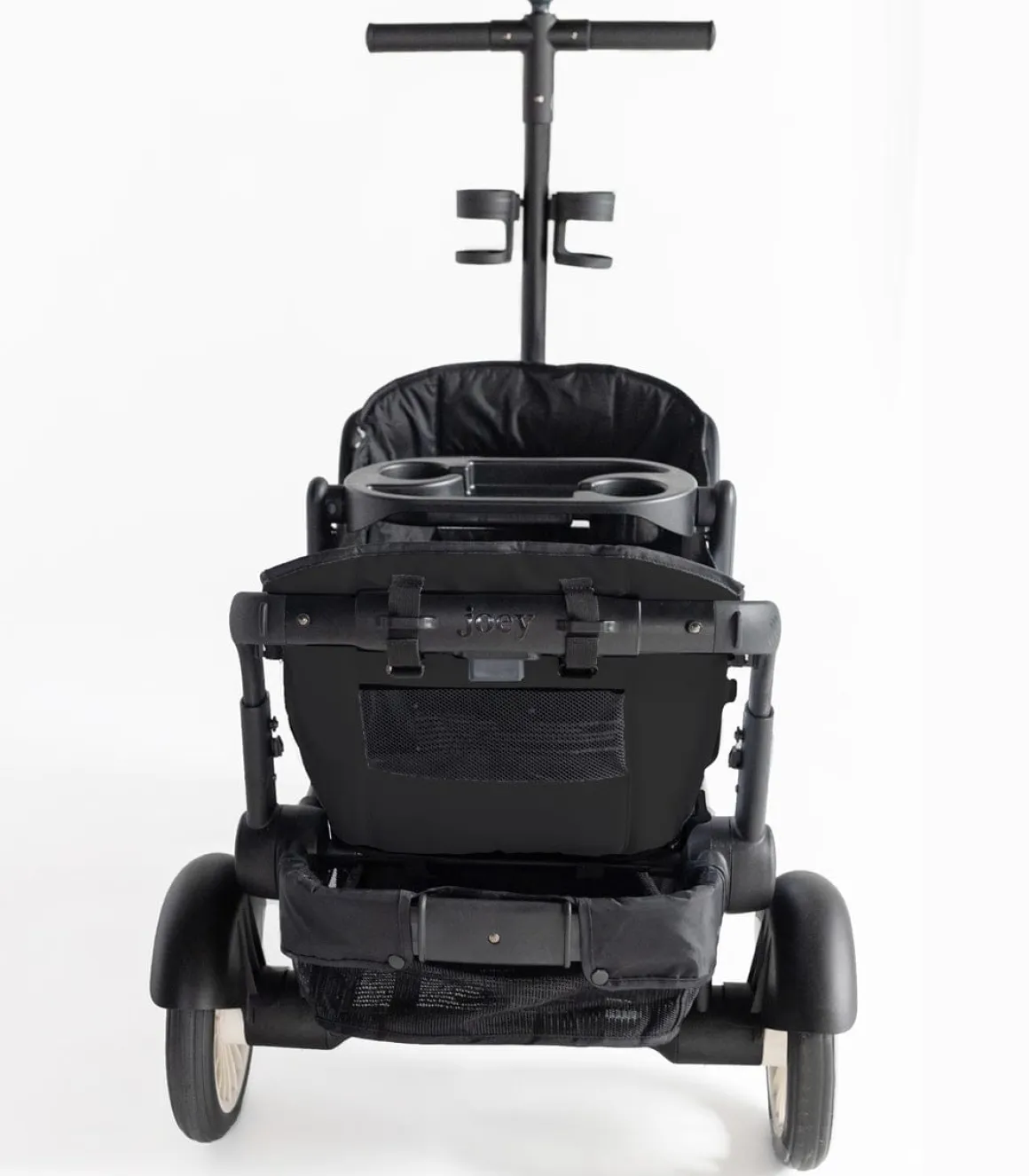 Joey (2 Seater) Stroller Wagon with 2 Canopies - Black