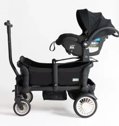 Joey (2 Seater) Stroller Wagon with 2 Canopies - Black