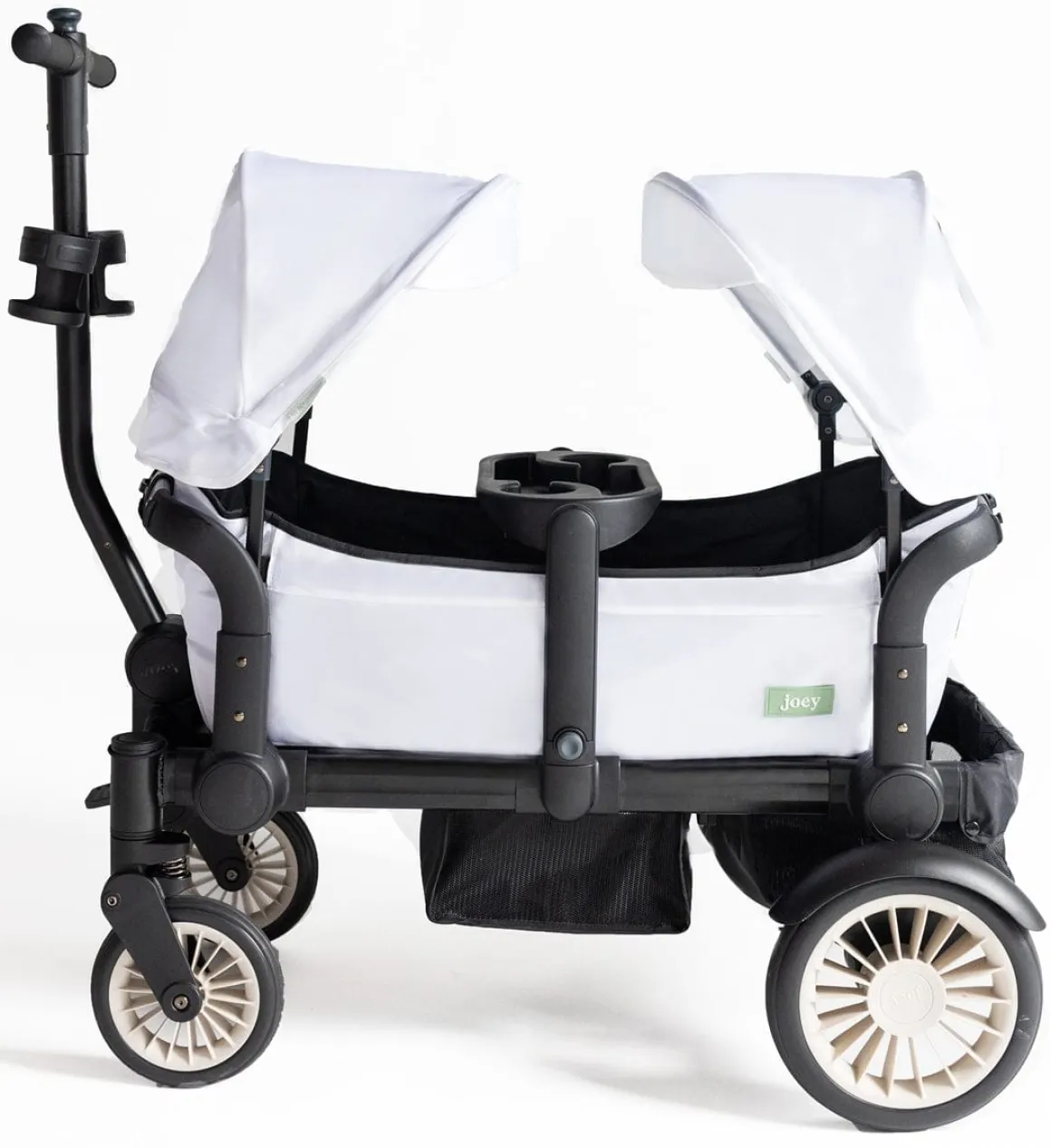 Joey (2 Seater) Stroller Wagon with 2 Canopies - White