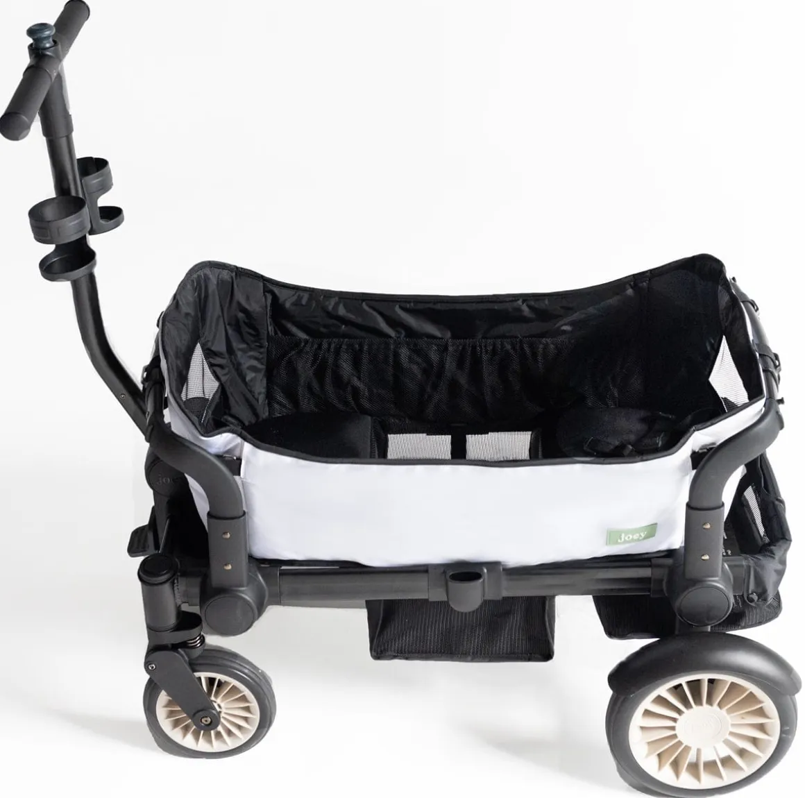 Joey (2 Seater) Stroller Wagon with 2 Canopies - White