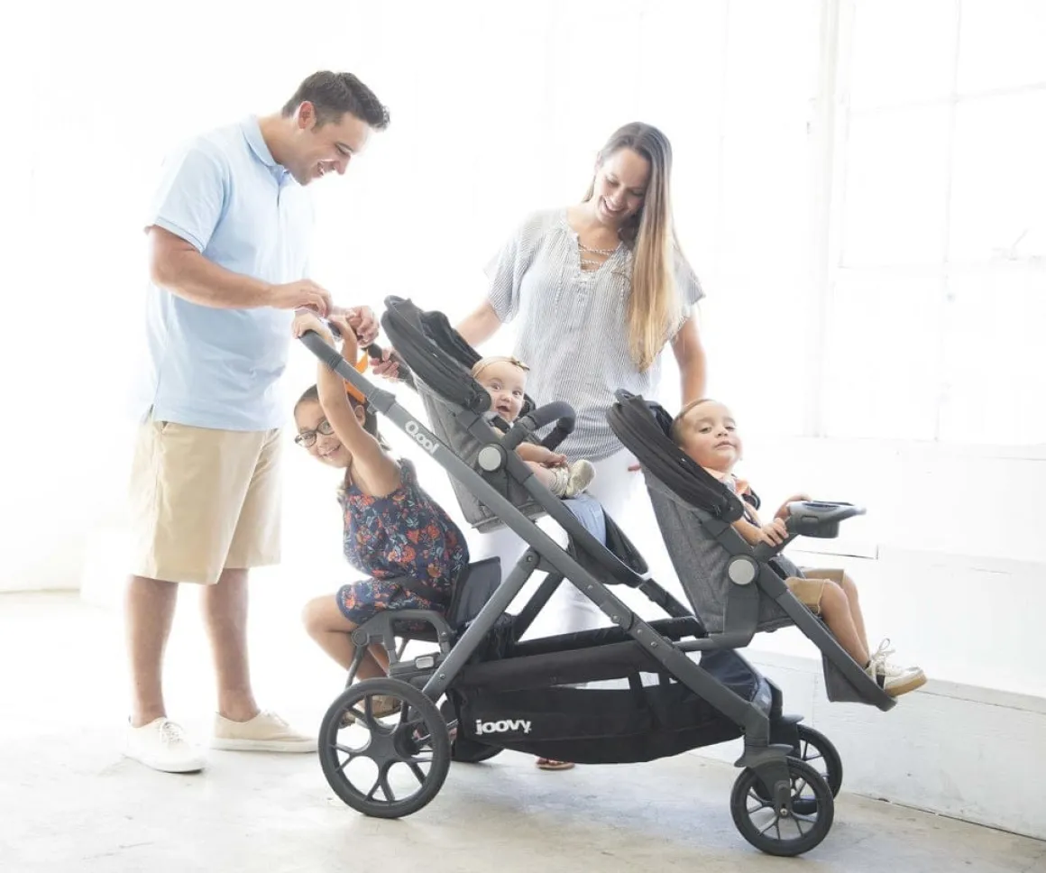 Joovy Qool Single to Double Stroller - Grey Melange