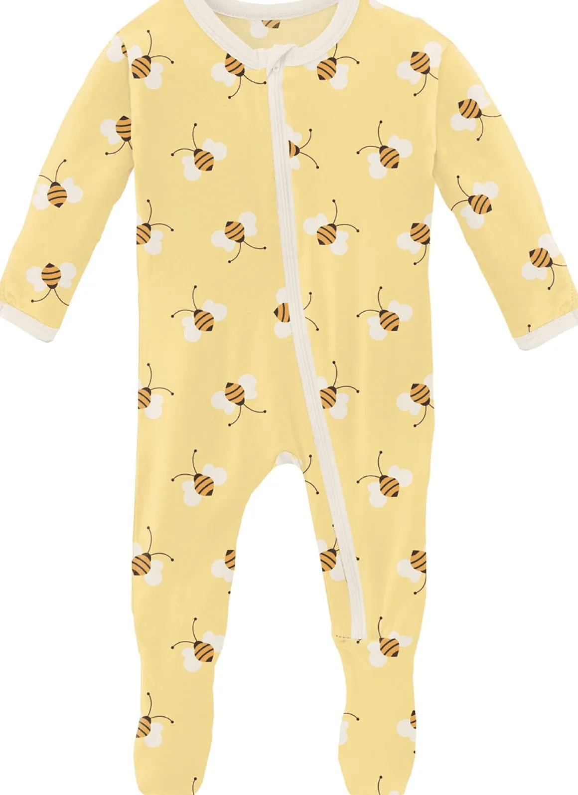 KicKee Pants Footie with Zipper - Wallaby Bees, 6-9 Months