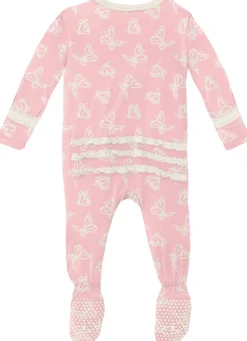KicKee Pants Muffin Ruffle Footie with Zipper - Lotus Butterfly, 9-12 Months