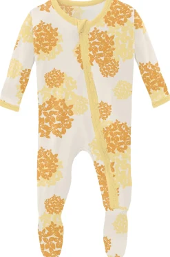 KicKee Pants Muffin Ruffle Footie with Zipper - Wallaby Hydrangea, 12-18 Months