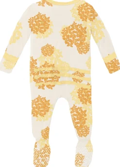 KicKee Pants Muffin Ruffle Footie with Zipper - Wallaby Hydrangea, 9-12 Months