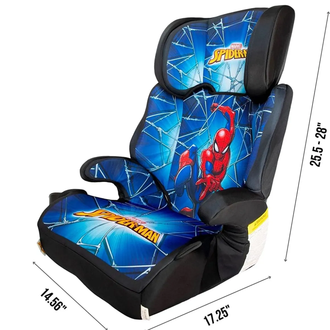 KidsEmbrace High Back Booster Car Seat - Marvel Spider-Man Blue Web