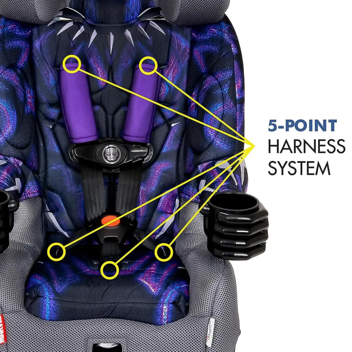KidsEmbrace 2-in-1 Harness Booster Car Seat - Black Panther
