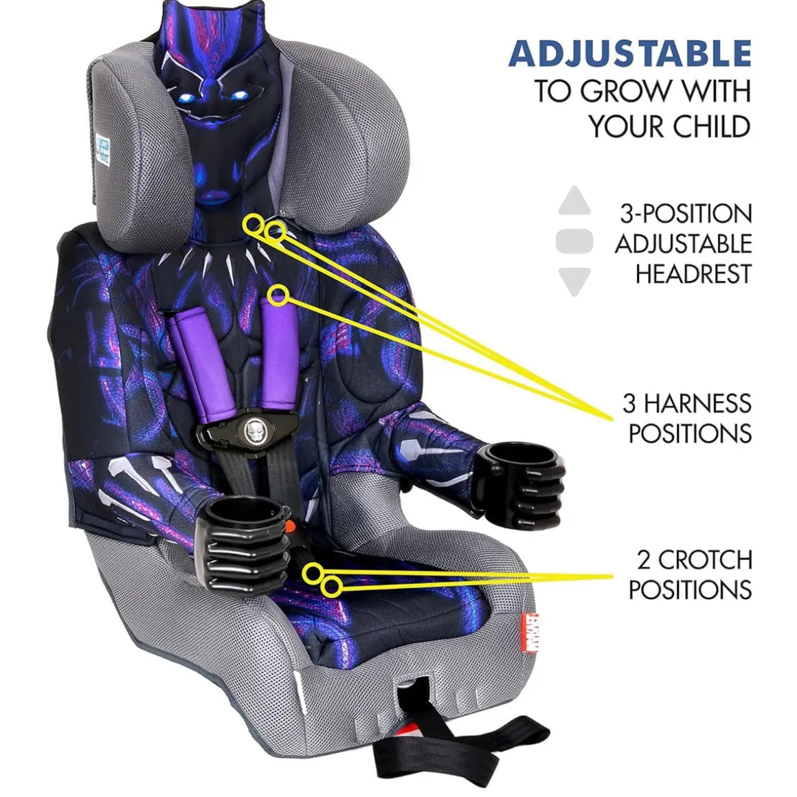 KidsEmbrace 2-in-1 Harness Booster Car Seat - Black Panther