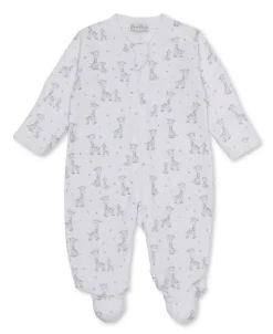 Kissy Kissy Footie w/ Zip Print - Silver, Newborn