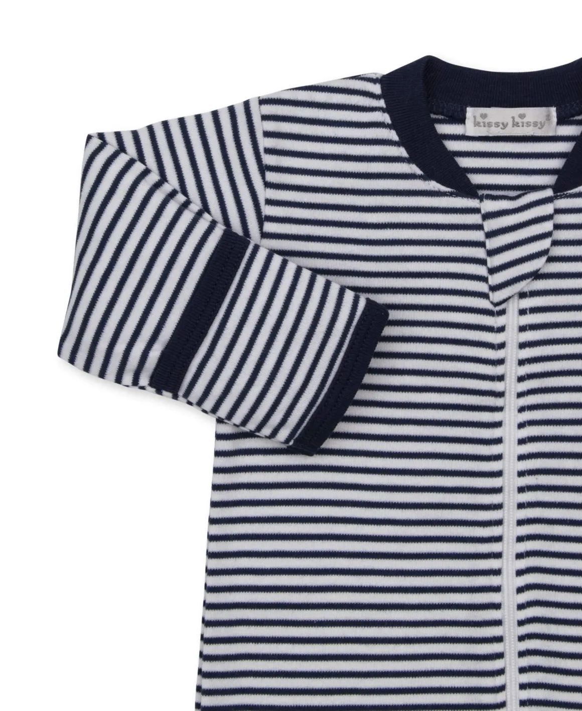 Kissy Kissy Footie w/ Zip Stripe - Navy, 0-3M
