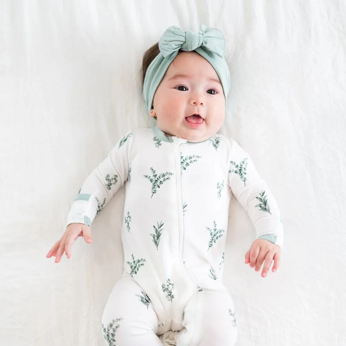 Kyte Baby Zippered Romper - Eucalyptus (6-12M)