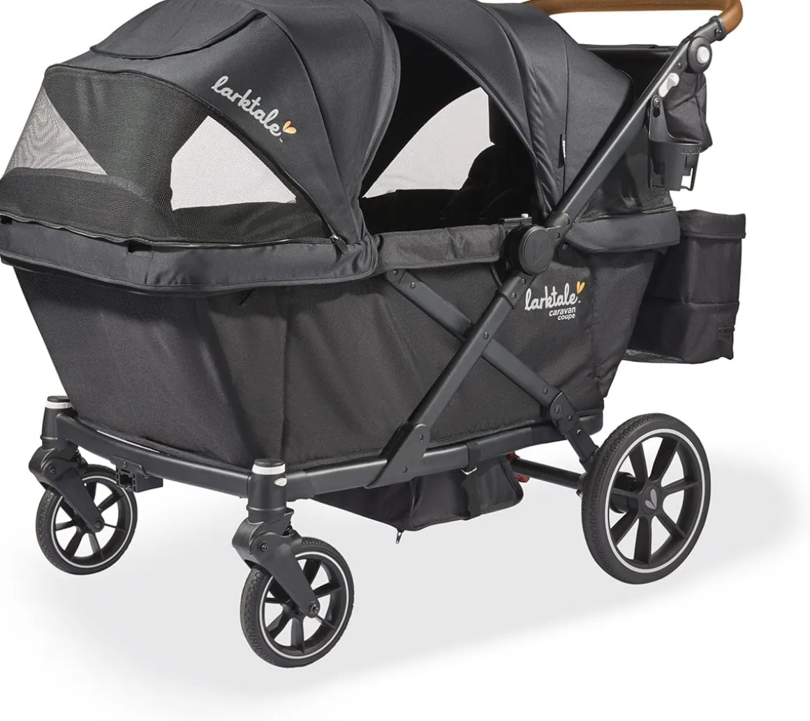 Larktale Caravan Coupe Quad (4 Seater) Stroller Wagon - Byron Black