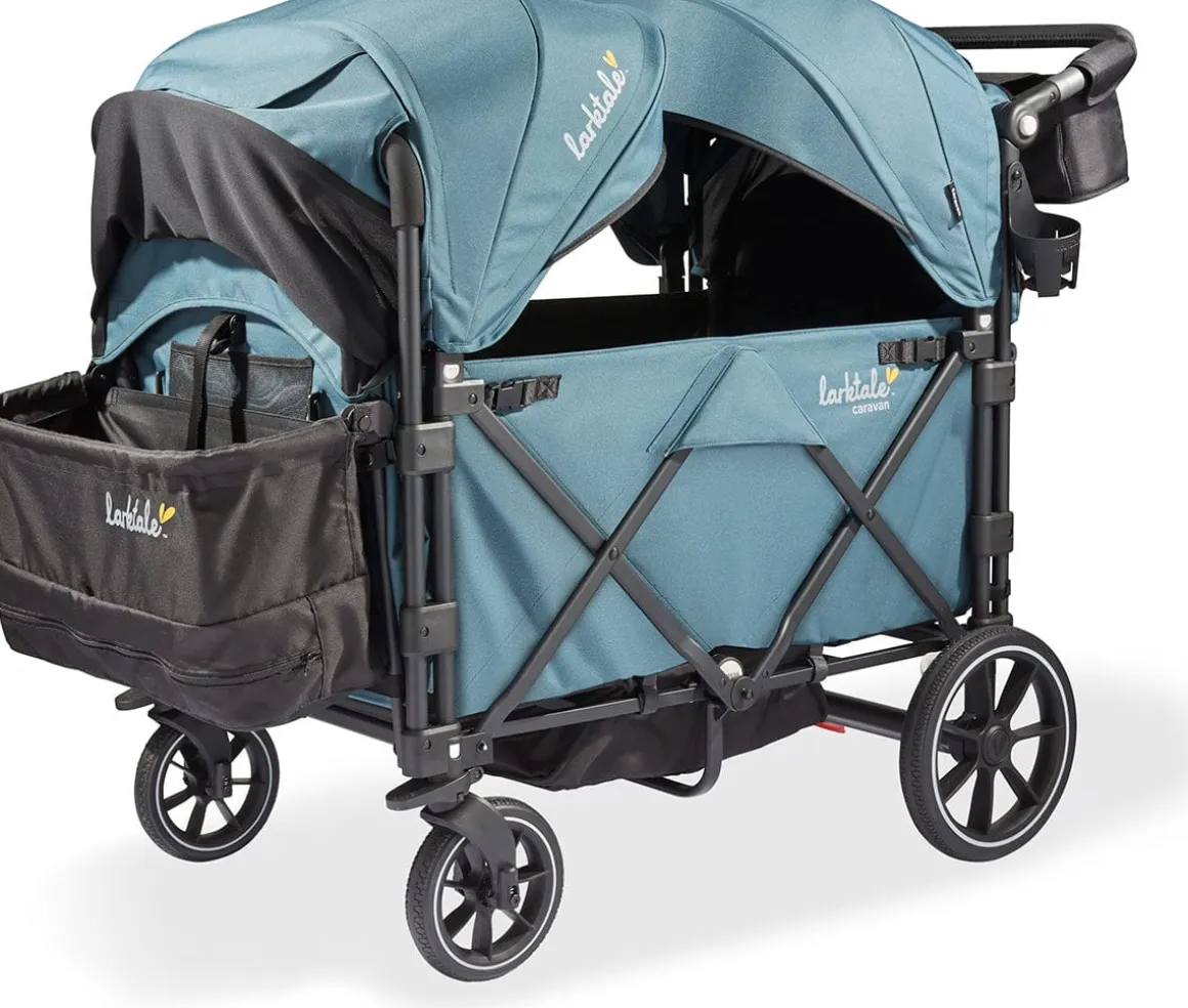 Larktale Caravan Quad (4 Seater) Stroller Wagon - Seaford Blue