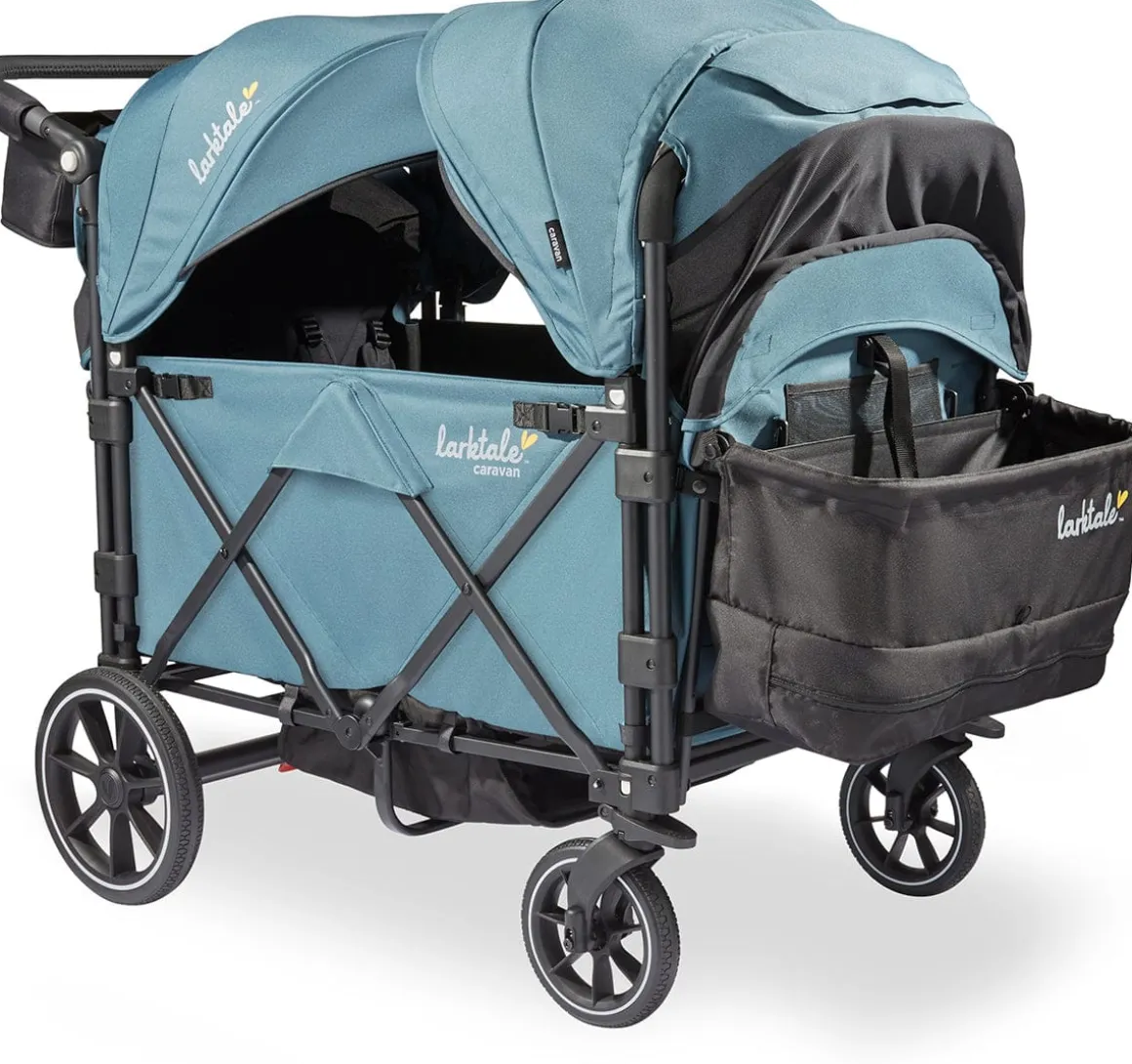 Larktale Caravan Quad (4 Seater) Stroller Wagon - Seaford Blue