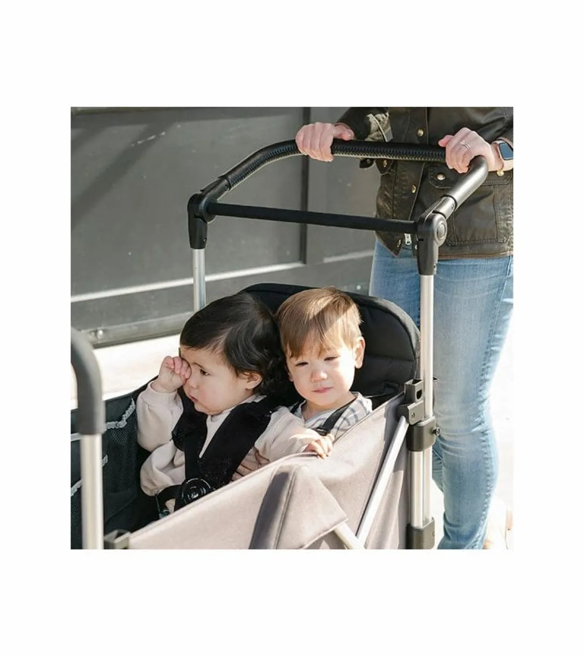 Larktale Caravan (4 Seater) Stroller Wagon Complete Bundle - Mornington Gray / Barossa Red