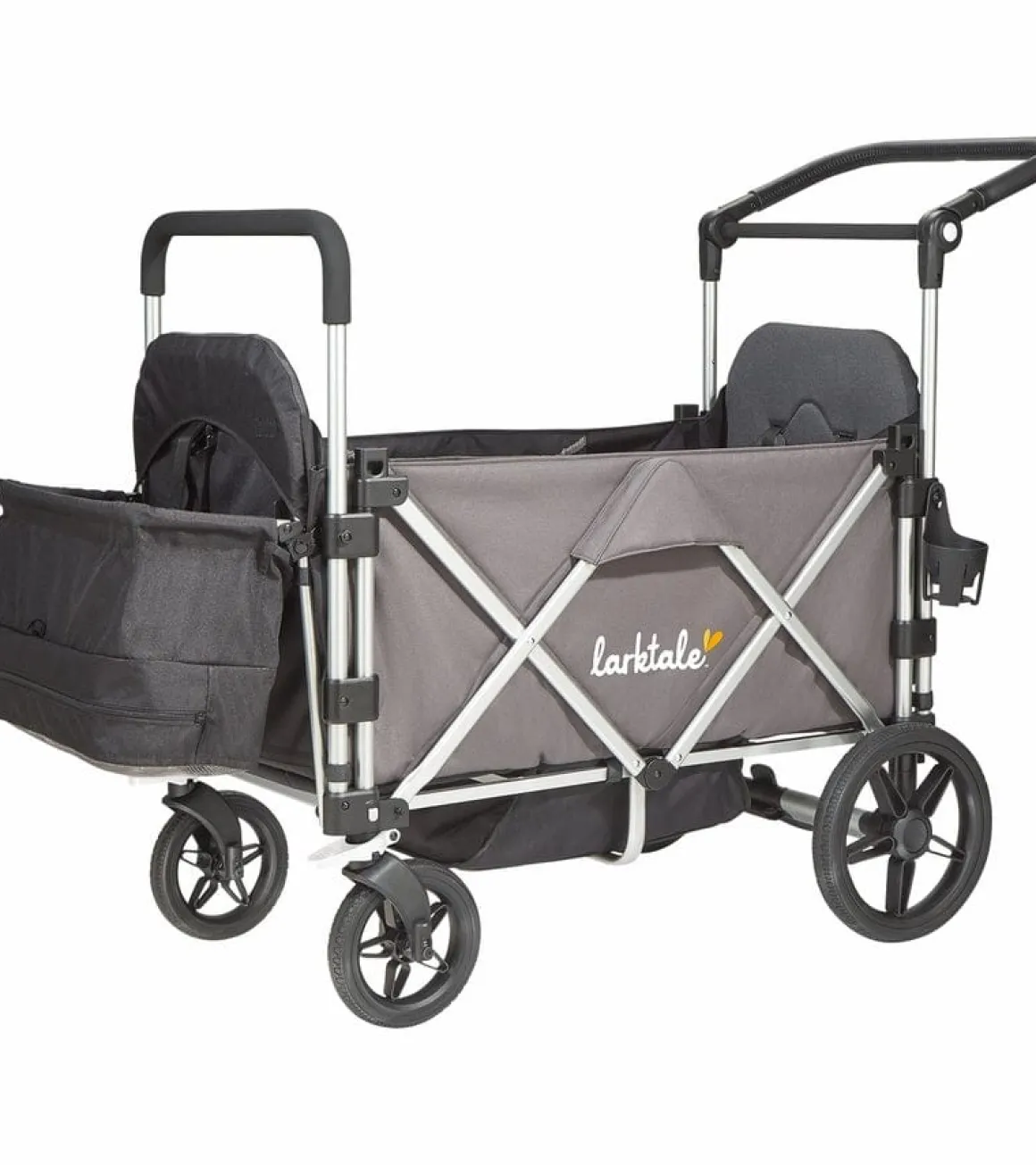 Larktale Caravan (4 Seater) Stroller Wagon Complete Bundle - Mornington Gray / Byron Black