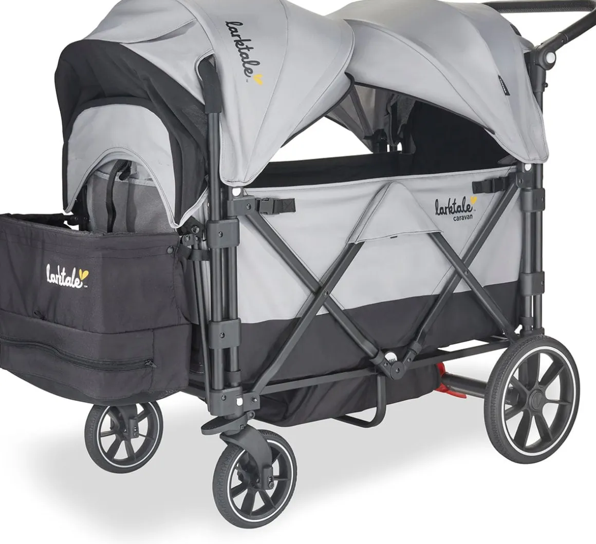 Larktale Caravan V2 (2 Seater) Stroller Wagon - Gray/Black