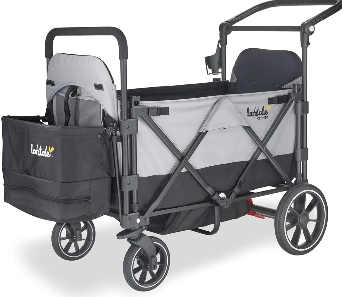 Larktale Caravan V2 (2 Seater) Stroller Wagon - Gray/Black
