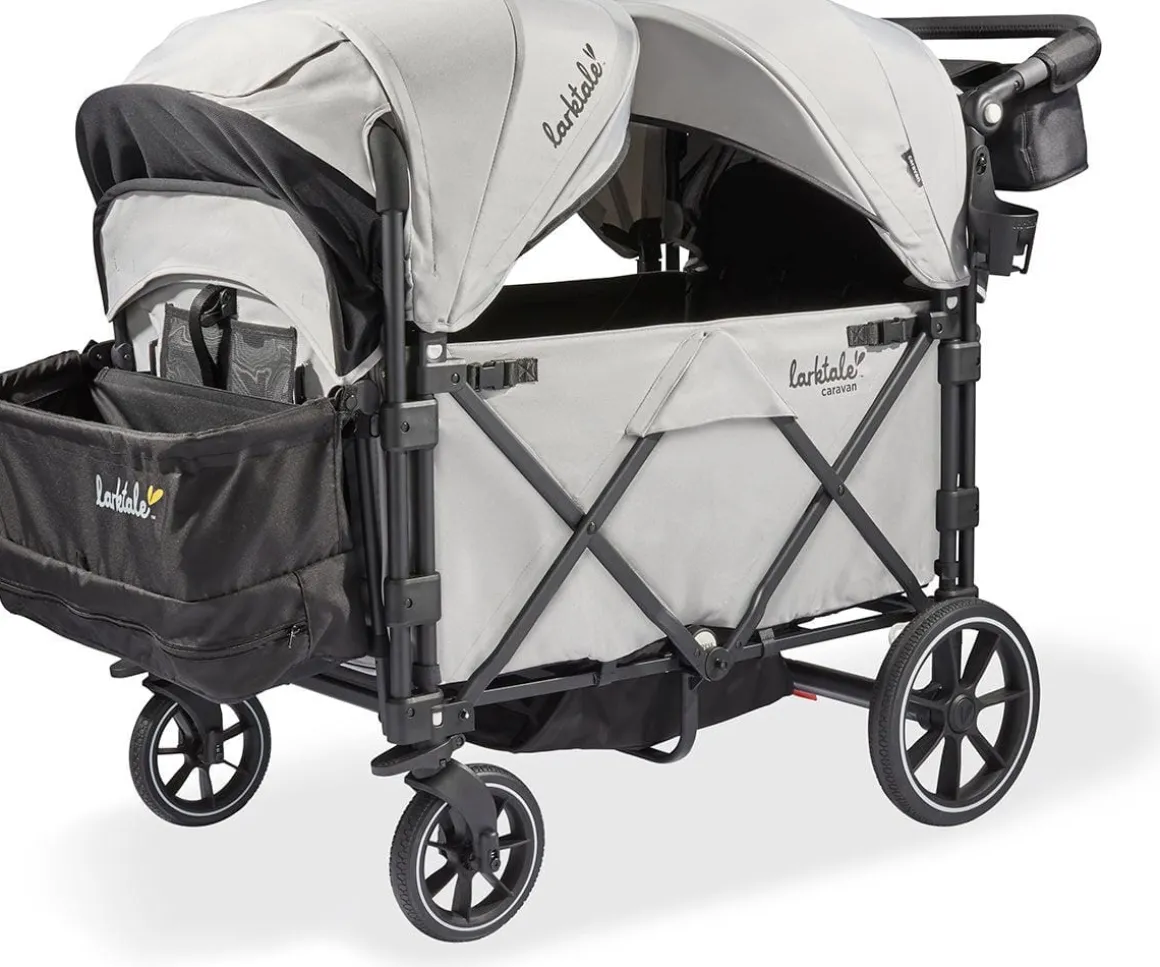 Larktale OPEN BOX Caravan Quad (4 Seater) Stroller Wagon - Avalon Gray