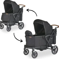 Larktale Sprout V2 Single-to-Double Stroller Wagon - Byron Black