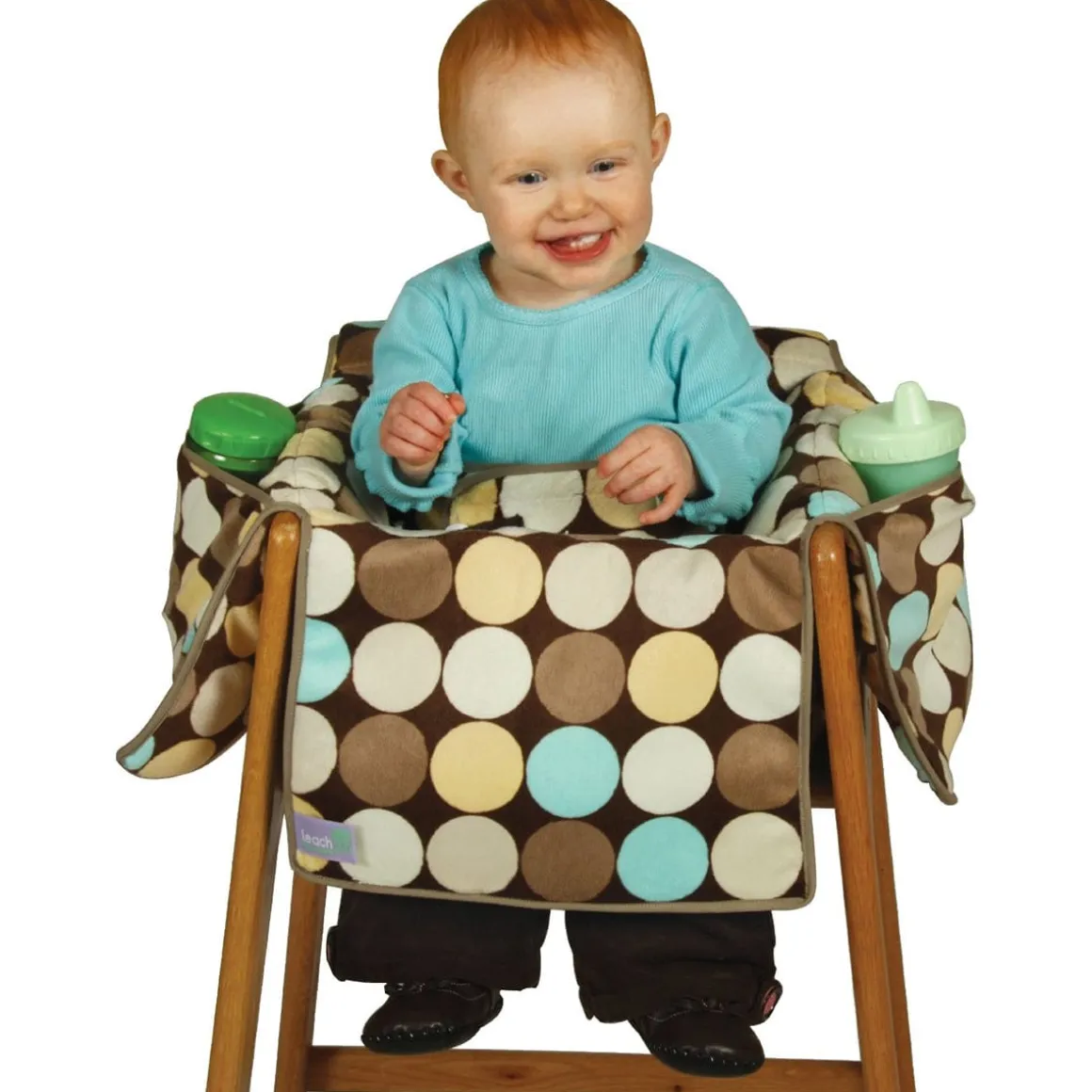 Leachco Diner Liner Plush Portable Booster Chair Liner in Aqua/Espresso