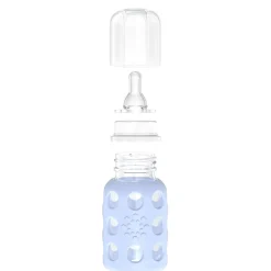 Lifefactory 4oz Glass Baby Bottle with Silicone Sleeve - Blanket