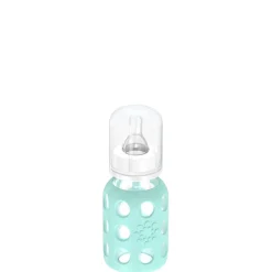 Lifefactory 4oz Glass Baby Bottle with Silicone Sleeve - Mint