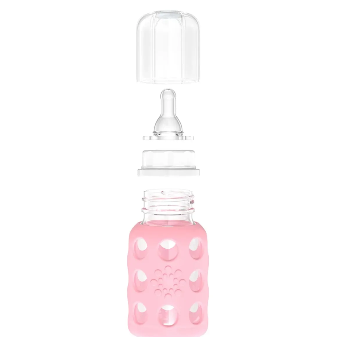 Lifefactory 4oz Glass Baby Bottle with Silicone Sleeve - Pink