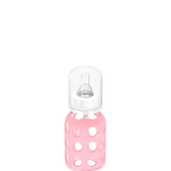 Lifefactory 4oz Glass Baby Bottle with Silicone Sleeve - Pink