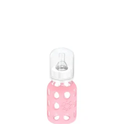 Lifefactory 4oz Glass Baby Bottle with Silicone Sleeve - Pink