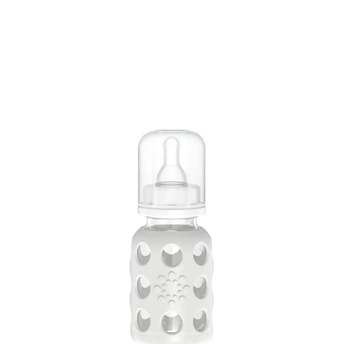 Lifefactory 4oz Glass Baby Bottle with Silicone Sleeve - Stone Gray