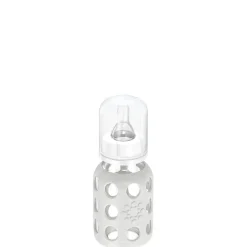 Lifefactory 4oz Glass Baby Bottle with Silicone Sleeve - Stone Gray
