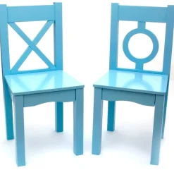 Lipper International Child's Chairs, Set of 2 - Light Blue