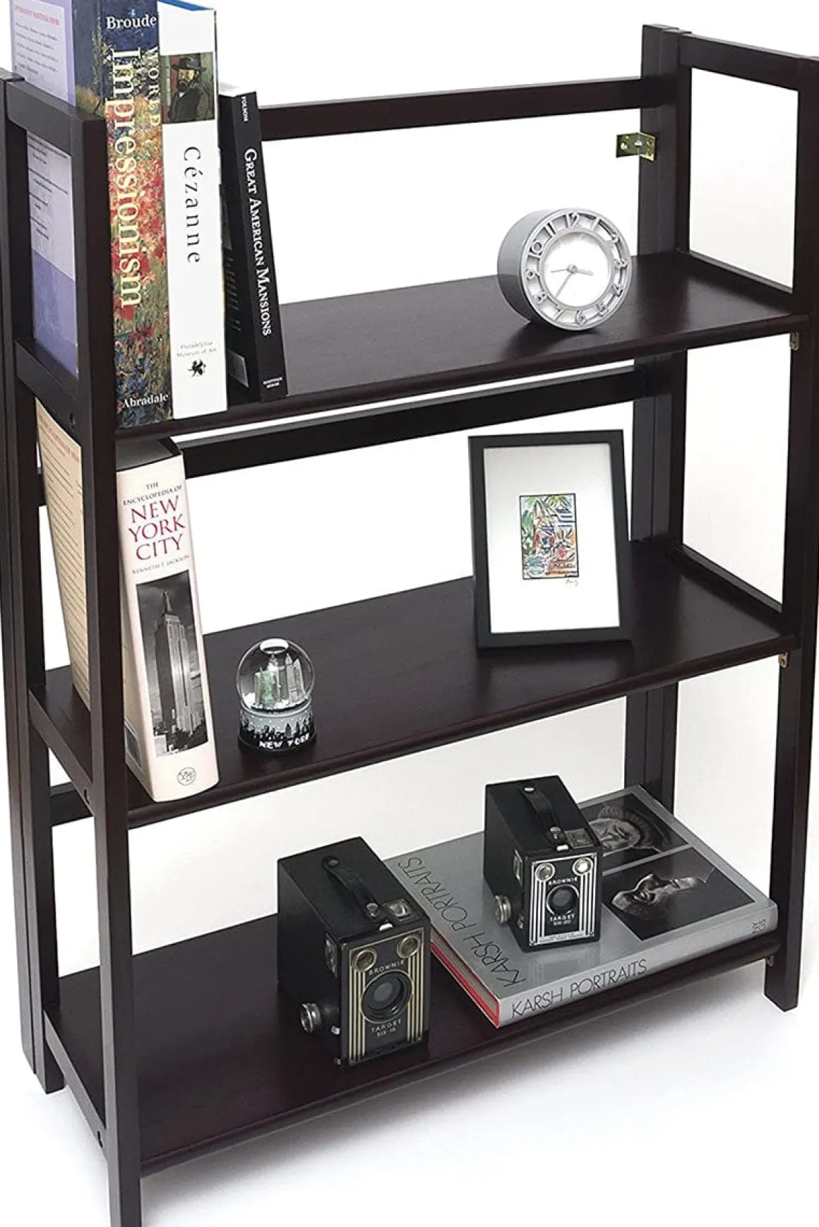 Lipper International Kids 3-Shelf Folding Bookcase - Espresso