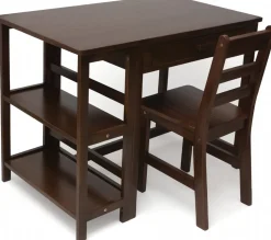 Lipper International Kids Work Station and Chair - Walnut