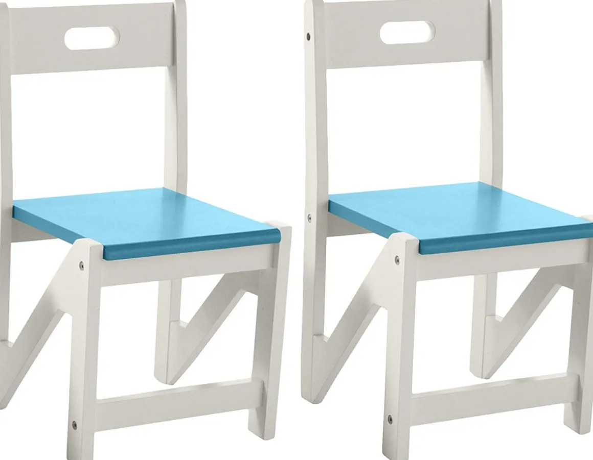 Lipper International Kids' ZigZag Stacking Chairs, Set of 2 - Turquoise