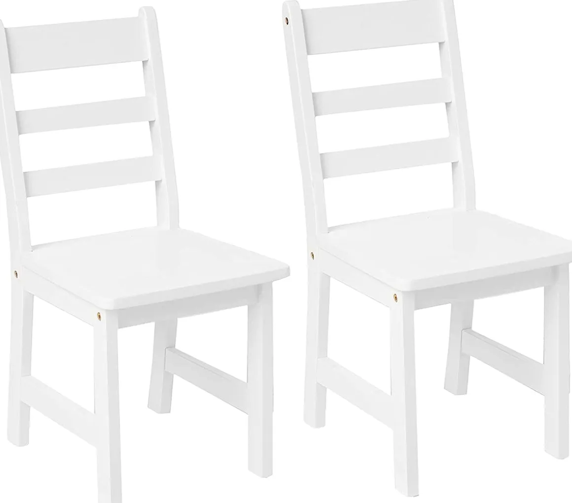 Lipper International Round Table with Shelf and 2 Chairs - White