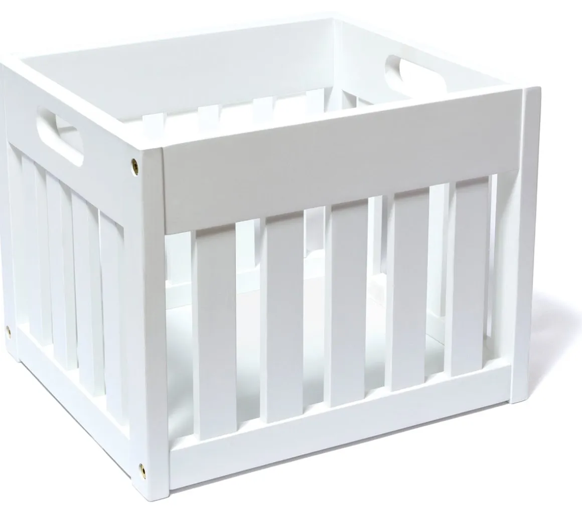 Lipper International Wooden Storage Crate - White