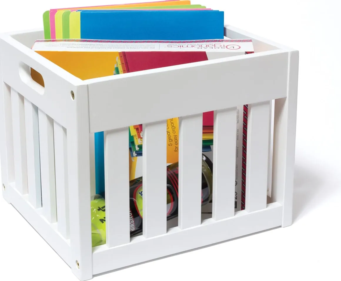 Lipper International Wooden Storage Crate - White