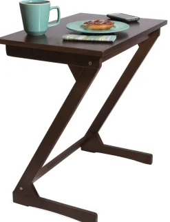 Lipper International Wooden Zig Zag Table - Walnut