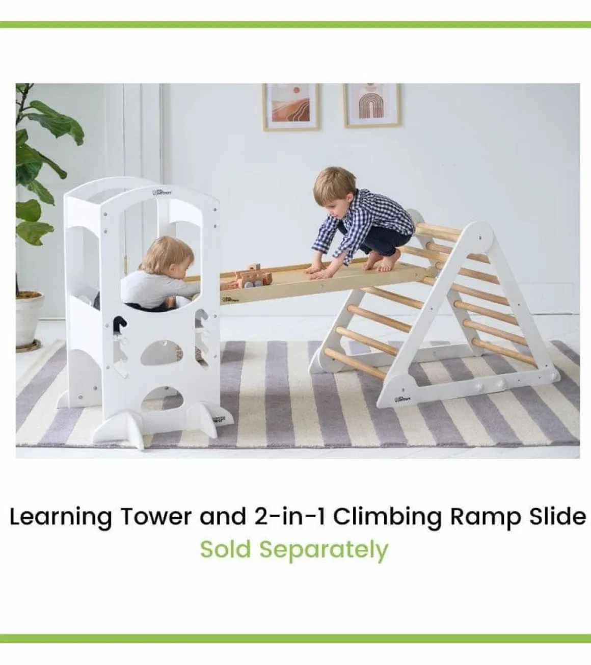 Little Partners Learn N Climb Triangle - Soft White / Natural (Unassembled)
