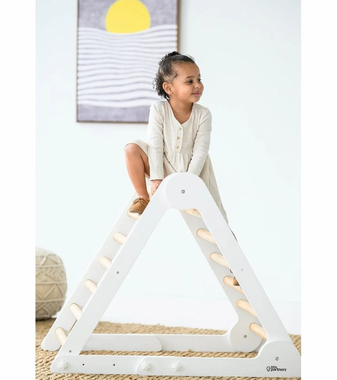 Little Partners Learn N Climb Triangle - Soft White / Natural (Unassembled)