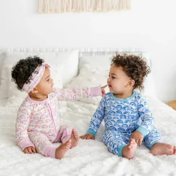 Little Sleepies Two-Piece Bamboo Viscose Pajama Set - Blue Rainbows, 12 - 18 months