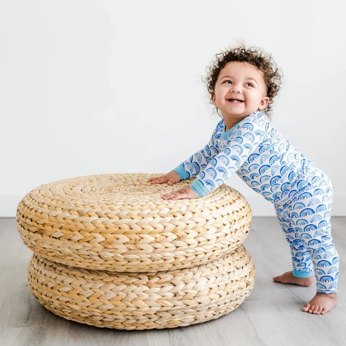 Little Sleepies Two-Piece Bamboo Viscose Pajama Set - Blue Rainbows, 3T