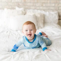 Little Sleepies Two-Piece Bamboo Viscose Pajama Set - Blue Watercolor, 12 - 18 months